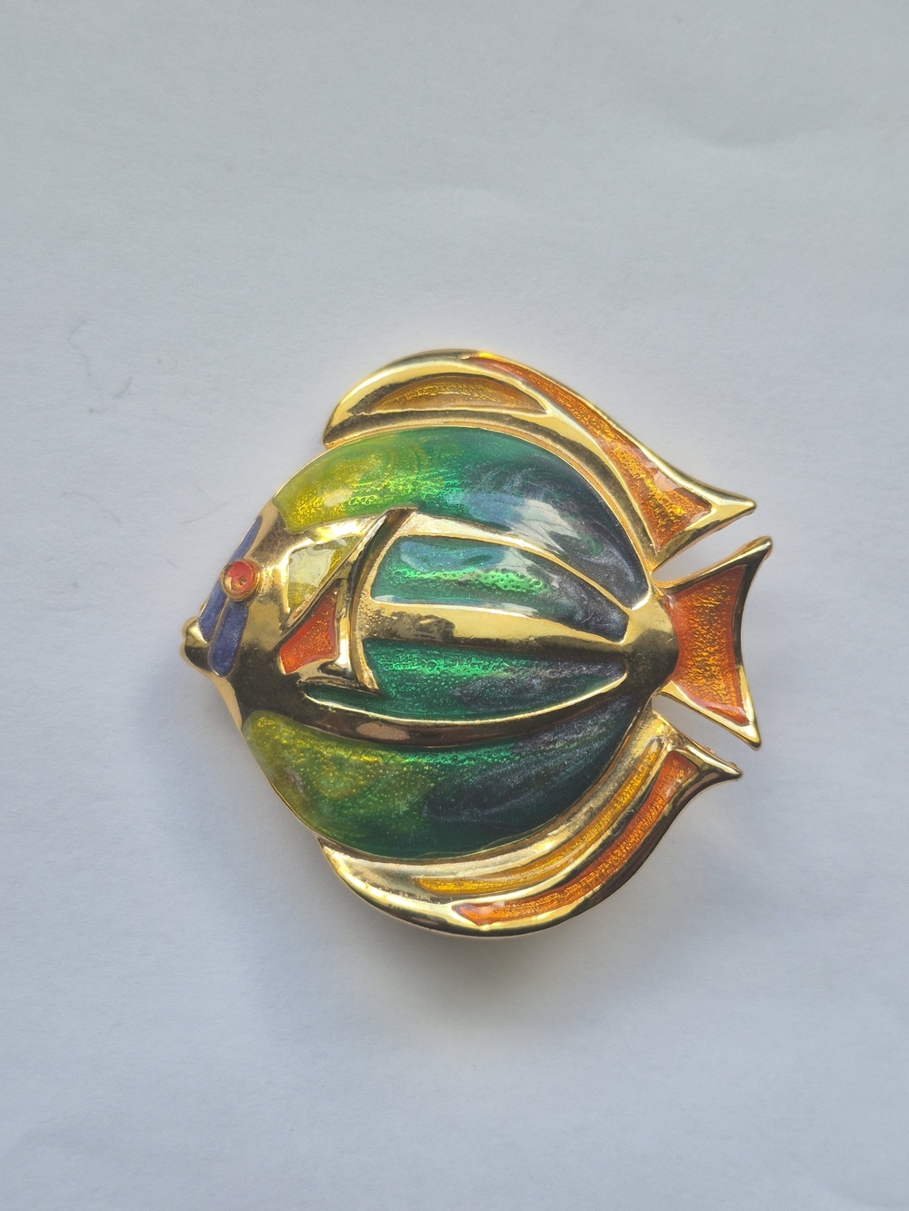 Vintage Liz Claiborne Enamel Tropical Fish Pin Brooch